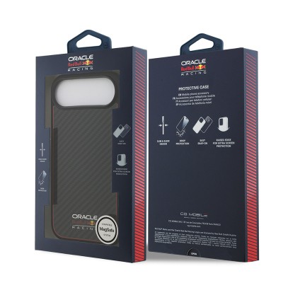 Apple iPhone 17 Air Kılıf Redbull Orjinal Lisanslı M-safe Şarj Özellikli Karbon Fiber Parlayan Logolu Kapak - 9
