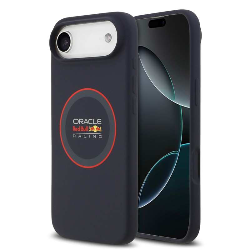 Apple iPhone 17 Air Kılıf Redbull Orjinal Lisanslı M-safe Şarj Özellikli Kırmızı Halka ve Logo Silikon Kapak - 2
