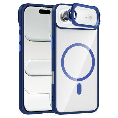 Apple iPhone 17 Air Kılıf Standlı ve Kamera Lens Hediyeli M-Safe Şarj Özellikli Zore Etro Kapak - Zore