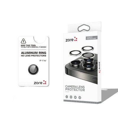 Apple iPhone 17 Air Zore CL-12 Premium Sapphire Anti-Fingerprint Anti-Reflective Camera Lens Protector Black