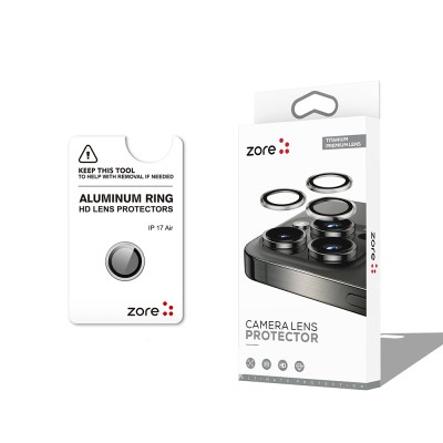 Apple iPhone 17 Air Zore CL-12 Premium Sapphire Anti-Fingerprint Anti-Reflective Camera Lens Protector Silver