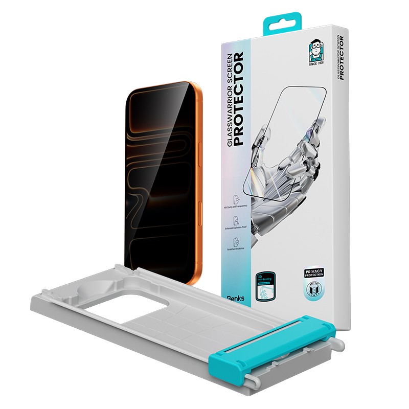Apple iPhone 17 Benks Glass Warrior 2.0 EZFita Privacy Ghost Glass Screen Protector + Easy Application Tool - 16