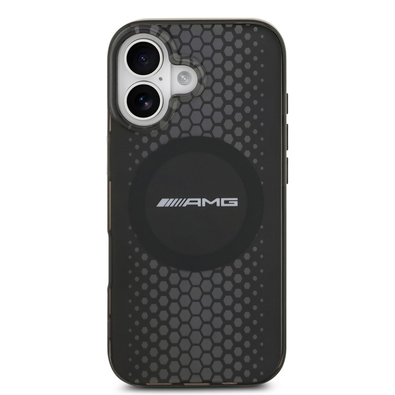 Apple iPhone 17 Case AMG Original Licensed Double Layer Large Logo Honeycomb Pattern Cover - 3