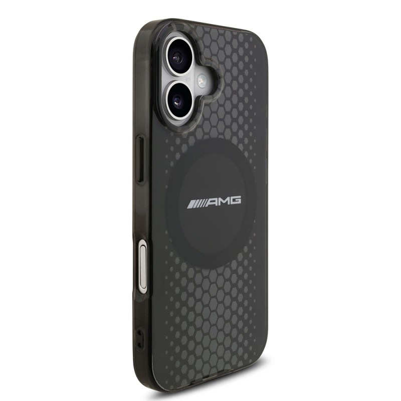 Apple iPhone 17 Case AMG Original Licensed Double Layer Large Logo Honeycomb Pattern Cover - 5