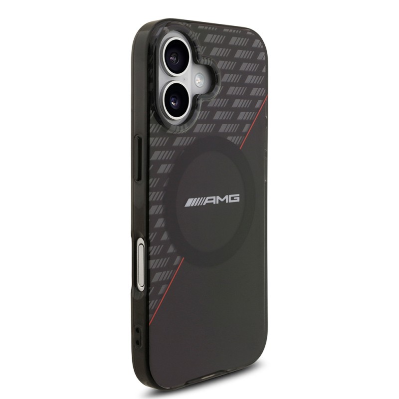 Apple iPhone 17 Case AMG Original Licensed M-Safe Charging Feature Double Layer Red Cross Striped Cover - 4