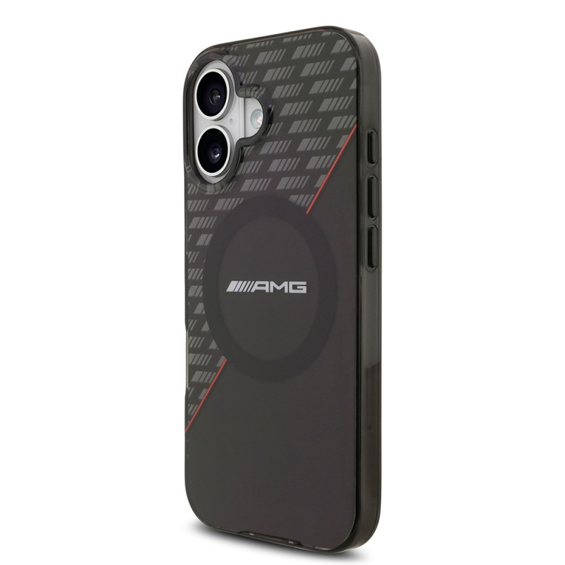 Apple iPhone 17 Case AMG Original Licensed M-Safe Charging Feature Double Layer Red Cross Striped Cover - 5