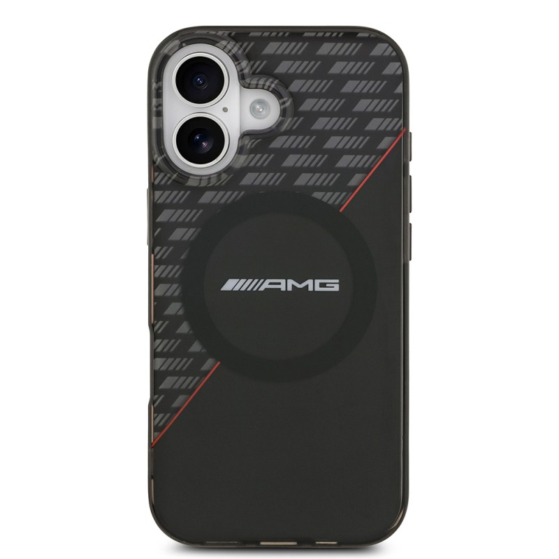 Apple iPhone 17 Case AMG Original Licensed M-Safe Charging Feature Double Layer Red Cross Striped Cover - 3