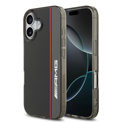 Apple iPhone 17 Case AMG Original Licensed M-Safe Charging Feature IML Print Logo Double Layer Bow Lines Cover - AMG