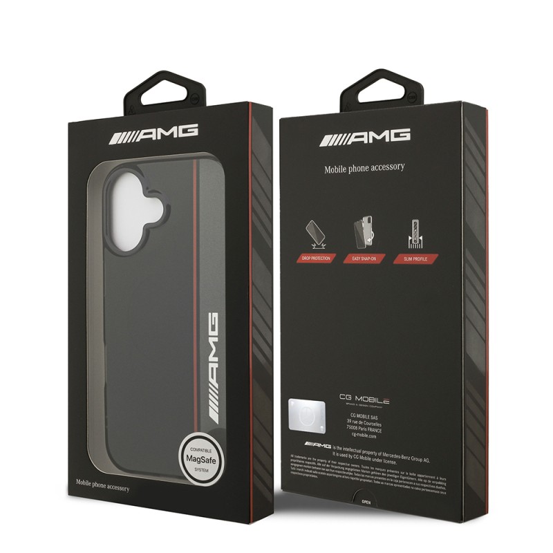 Apple iPhone 17 Case AMG Original Licensed M-Safe Charging Feature IML Print Logo Double Layer Bow Lines Cover - 9