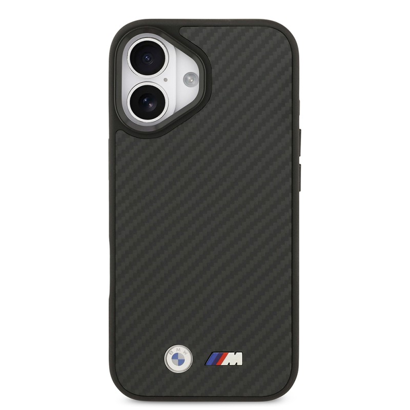 Apple iPhone 17 Case BMW Original Licensed M-Safe Charging Feature Carbon Fiber Metal Logo Cover - 4