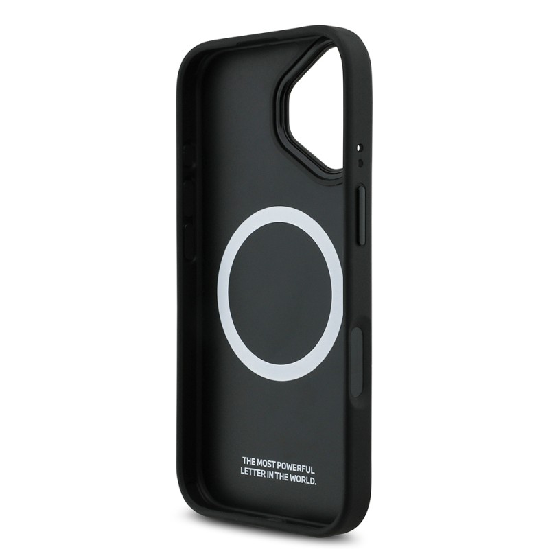 Apple iPhone 17 Case BMW Original Licensed M-Safe Charging Feature M Logo Three Stripe Perforated Leather Cover - 15
