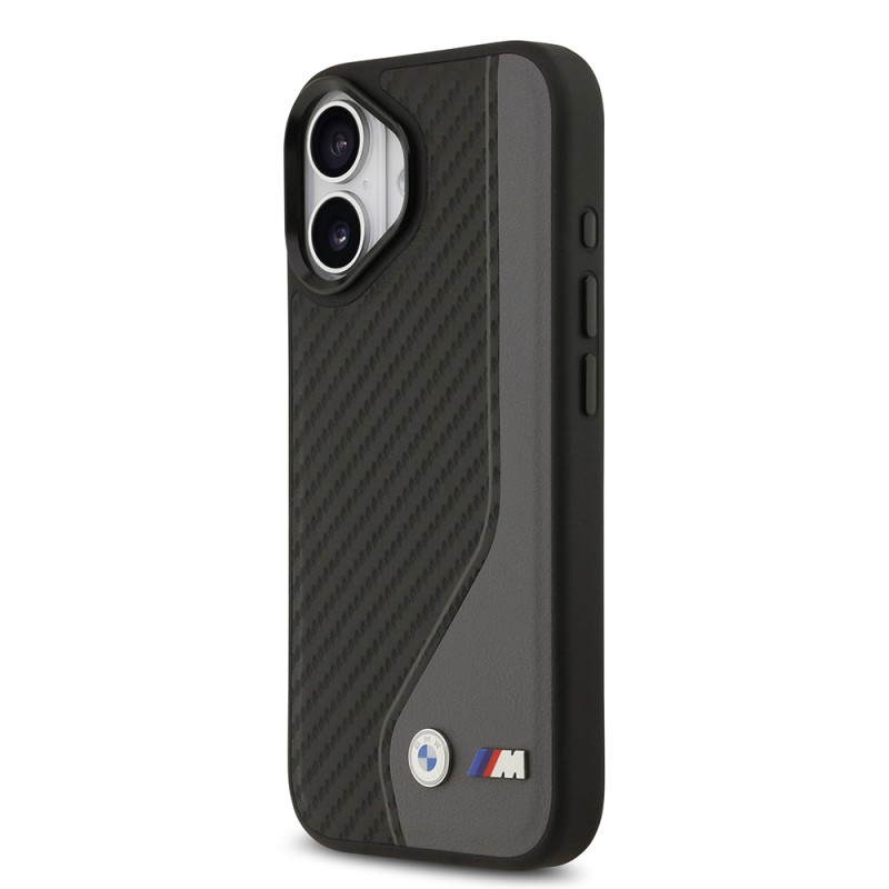 Apple iPhone 17 Case BMW Original Licensed M-Safe Charging Feature Metal BMW and M Logo PU Carbon Design Cover - 11