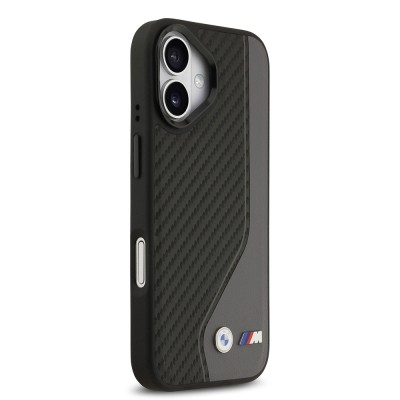 Apple iPhone 17 Case BMW Original Licensed M-Safe Charging Feature Metal BMW and M Logo PU Carbon Design Cover - 13
