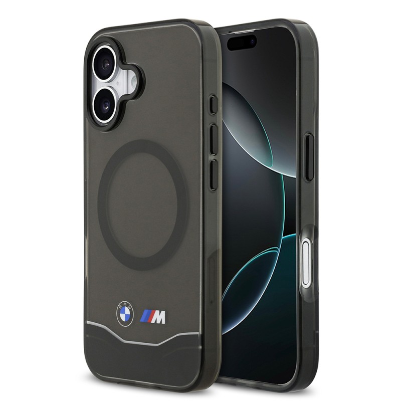 Apple iPhone 17 Case BMW Original Licensed M-Safe Charging Feature Metal Button Design Transparent M Design Cover - 1