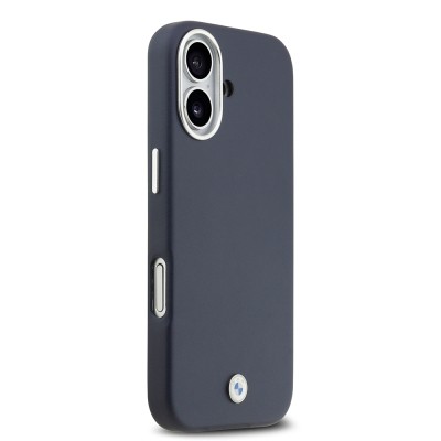 Apple iPhone 17 Case BMW Original Licensed M-Safe Charging Feature Metal Logo Full Cover Leather Cover - 13