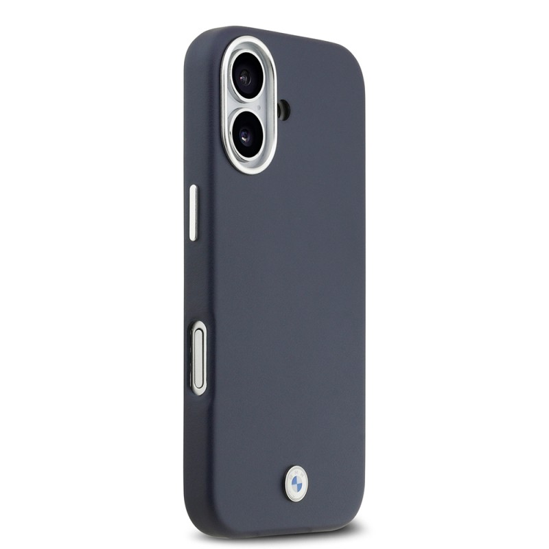 Apple iPhone 17 Case BMW Original Licensed M-Safe Charging Feature Metal Logo Full Cover Leather Cover - 13
