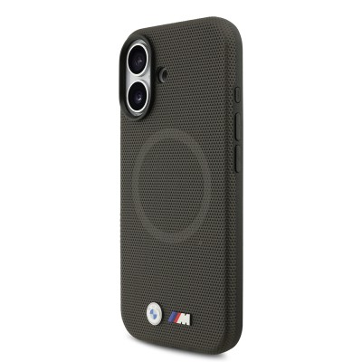 Apple iPhone 17 Case BMW Original Licensed M-Safe Charging Feature Metal Logo Perforated M Design Leather Cover - 7
