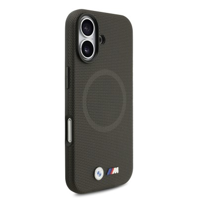 Apple iPhone 17 Case BMW Original Licensed M-Safe Charging Feature Metal Logo Perforated M Design Leather Cover - 9