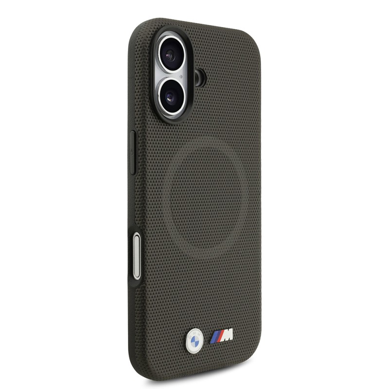 Apple iPhone 17 Case BMW Original Licensed M-Safe Charging Feature Metal Logo Perforated M Design Leather Cover - 9