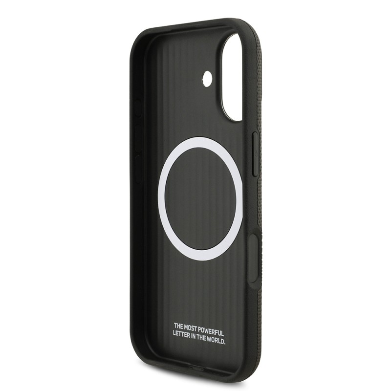 Apple iPhone 17 Case BMW Original Licensed M-Safe Charging Feature Metal Logo Perforated M Design Leather Cover - 12