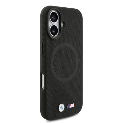 Apple iPhone 17 Case BMW Original Licensed M-Safe Charging Feature Metal Logo Perforated M Design Leather Cover - 16