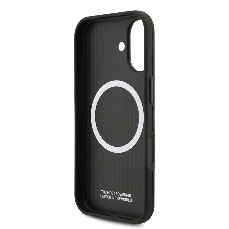 Apple iPhone 17 Case BMW Original Licensed M-Safe Charging Feature Metal Logo Perforated M Design Leather Cover - 19