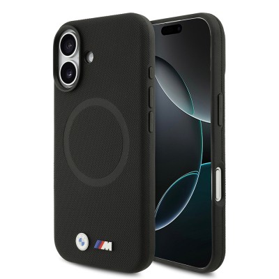 Apple iPhone 17 Case BMW Original Licensed M-Safe Charging Feature Metal Logo Perforated M Design Leather Cover - 3