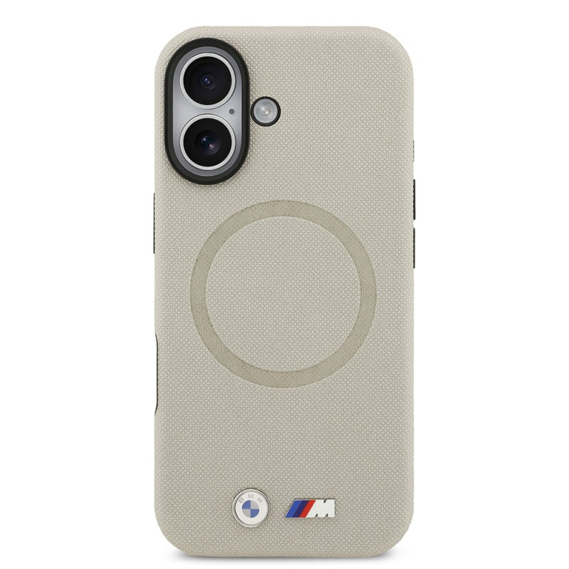 Apple iPhone 17 Case BMW Original Licensed M-Safe Charging Feature Metal Logo Perforated M Design Leather Cover - 22