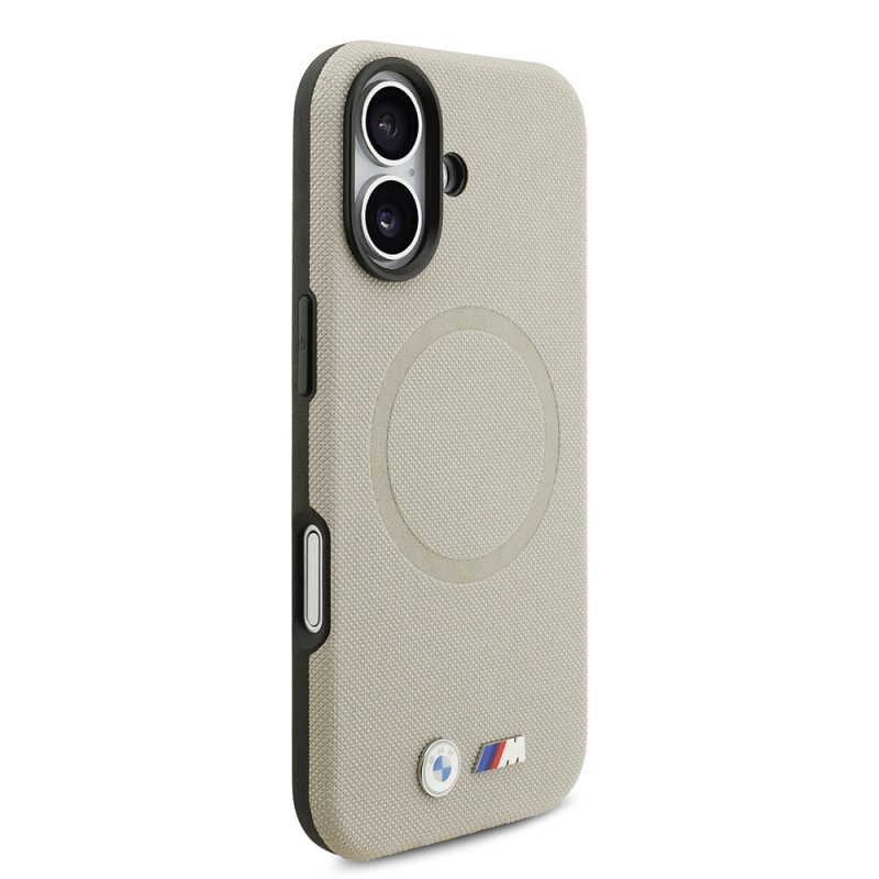 Apple iPhone 17 Case BMW Original Licensed M-Safe Charging Feature Metal Logo Perforated M Design Leather Cover - 23