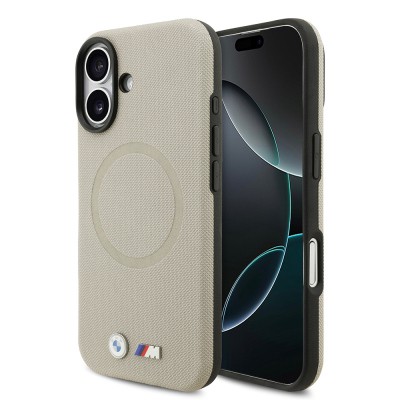 Apple iPhone 17 Case BMW Original Licensed M-Safe Charging Feature Metal Logo Perforated M Design Leather Cover - 4