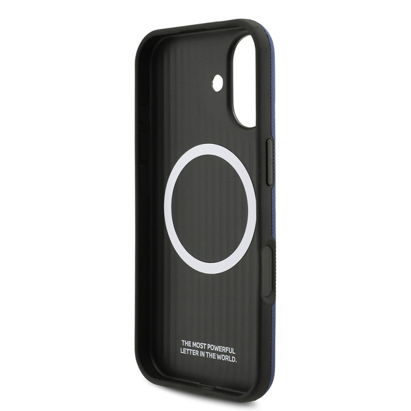 Apple iPhone 17 Case BMW Original Licensed M-Safe Charging Feature Metal Logo Perforated M Design Leather Cover - 33