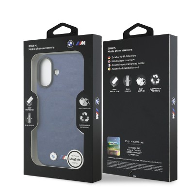 Apple iPhone 17 Case BMW Original Licensed M-Safe Charging Feature Metal Logo Perforated M Design Leather Cover - 34