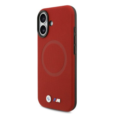 Apple iPhone 17 Case BMW Original Licensed M-Safe Charging Feature Metal Logo Perforated M Design Leather Cover - 35