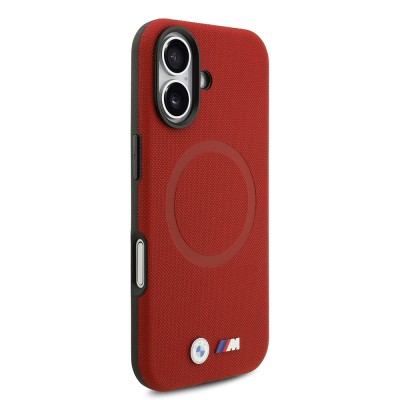 Apple iPhone 17 Case BMW Original Licensed M-Safe Charging Feature Metal Logo Perforated M Design Leather Cover - 37