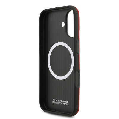 Apple iPhone 17 Case BMW Original Licensed M-Safe Charging Feature Metal Logo Perforated M Design Leather Cover - 40