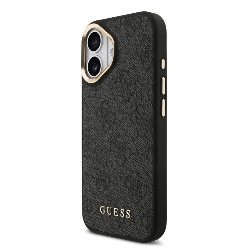 Apple iPhone 17 Case Guess Original Licensed M-safe Charging Case with Strap and 4G Logo Card Holder - 4