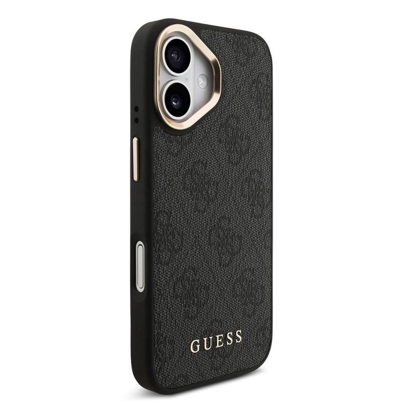 Apple iPhone 17 Case Guess Original Licensed M-safe Charging Case with Strap and 4G Logo Card Holder - 6