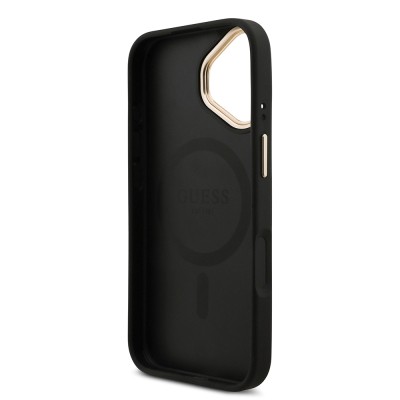 Apple iPhone 17 Case Guess Original Licensed M-safe Charging Case with Strap and 4G Logo Card Holder - 9