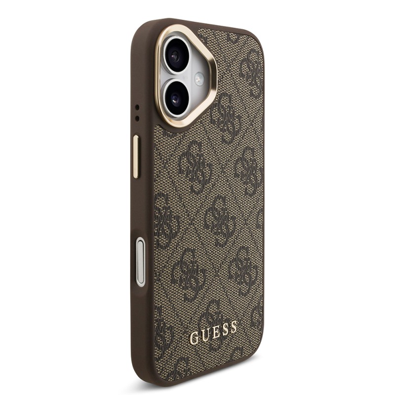 Apple iPhone 17 Case Guess Original Licensed M-safe Charging Case with Strap and 4G Logo Card Holder - 16