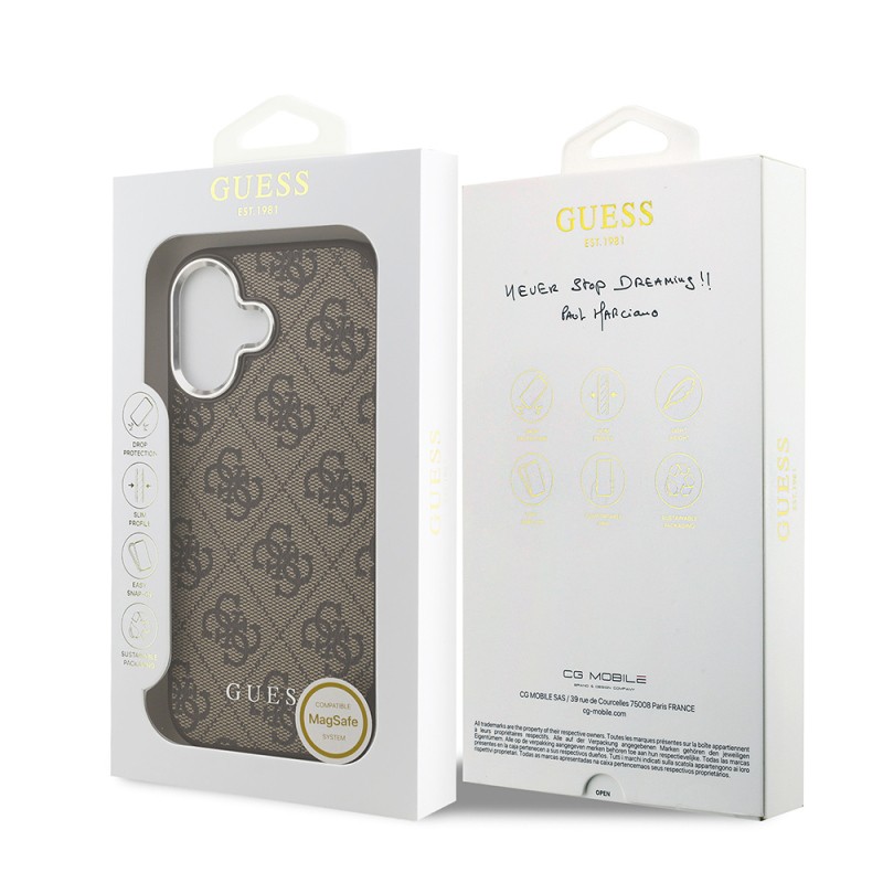 Apple iPhone 17 Case Guess Original Licensed M-safe Charging Feature 4G Classic Text Logo Cover - 17