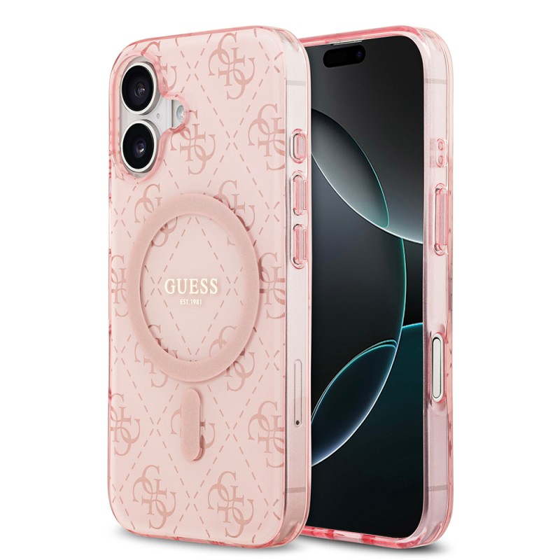 Apple iPhone 17 Case Guess Original Licensed M-Safe Charging Feature IML Printed Classic Logo 4G Patterned Cover - 1