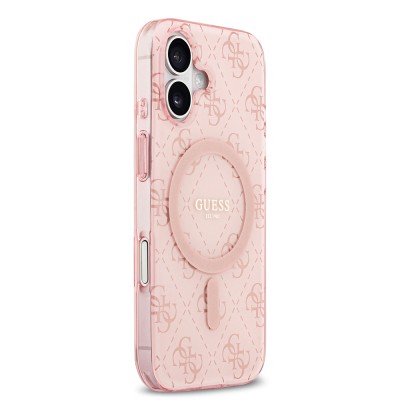 Apple iPhone 17 Case Guess Original Licensed M-Safe Charging Feature IML Printed Classic Logo 4G Patterned Cover - 6