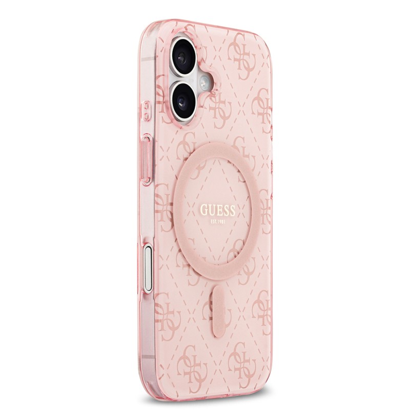 Apple iPhone 17 Case Guess Original Licensed M-Safe Charging Feature IML Printed Classic Logo 4G Patterned Cover - 6