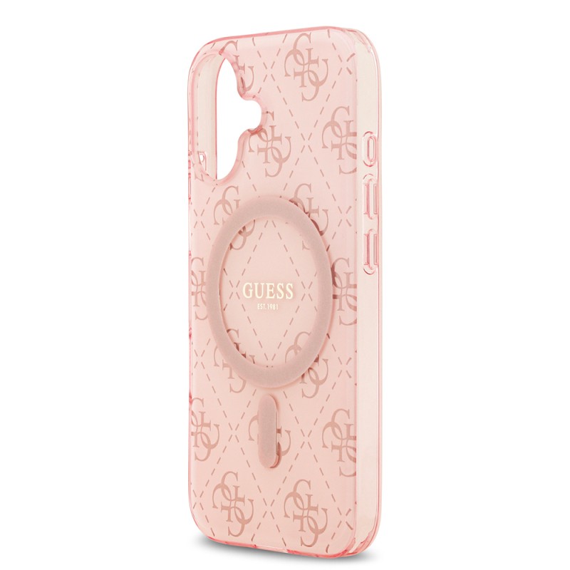 Apple iPhone 17 Case Guess Original Licensed M-Safe Charging Feature IML Printed Classic Logo 4G Patterned Cover - 8