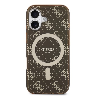 Apple iPhone 17 Case Guess Original Licensed M-Safe Charging Feature IML Printed Classic Logo 4G Patterned Cover - 12