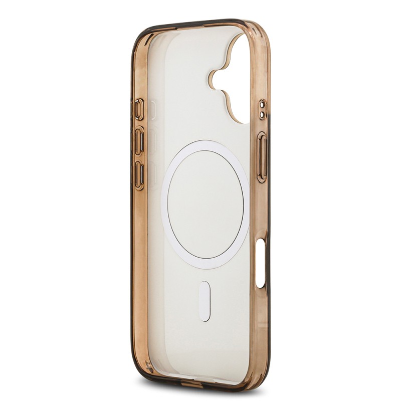 Apple iPhone 17 Case Guess Original Licensed M-Safe Charging Feature IML Printed Classic Logo 4G Patterned Cover - 16