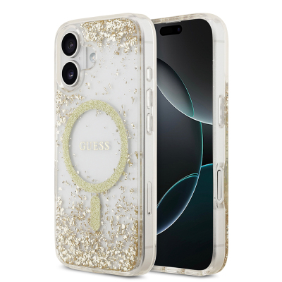 Apple iPhone 17 Case Guess Original Licensed M-safe Charging Transparent Resin Bottom Cover - Guess