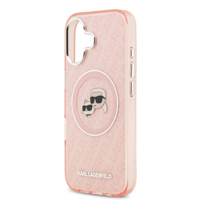 Apple iPhone 17 Case Karl Lagerfeld Original Licensed Glittery Karl & Choupette Heads Cover - 16