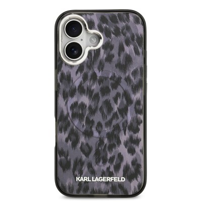 Apple iPhone 17 Case Karl Lagerfeld Original Licensed M-Safe Charging Feature IML Leopard Print Cover - 4