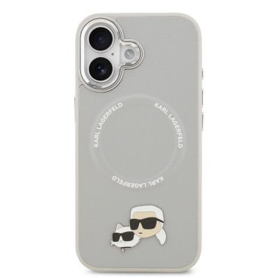 Apple iPhone 17 Case Karl Lagerfeld Original Licensed M-Safe Charging Feature Metal Camera and Button Design K&C PU Leather Cover - 20